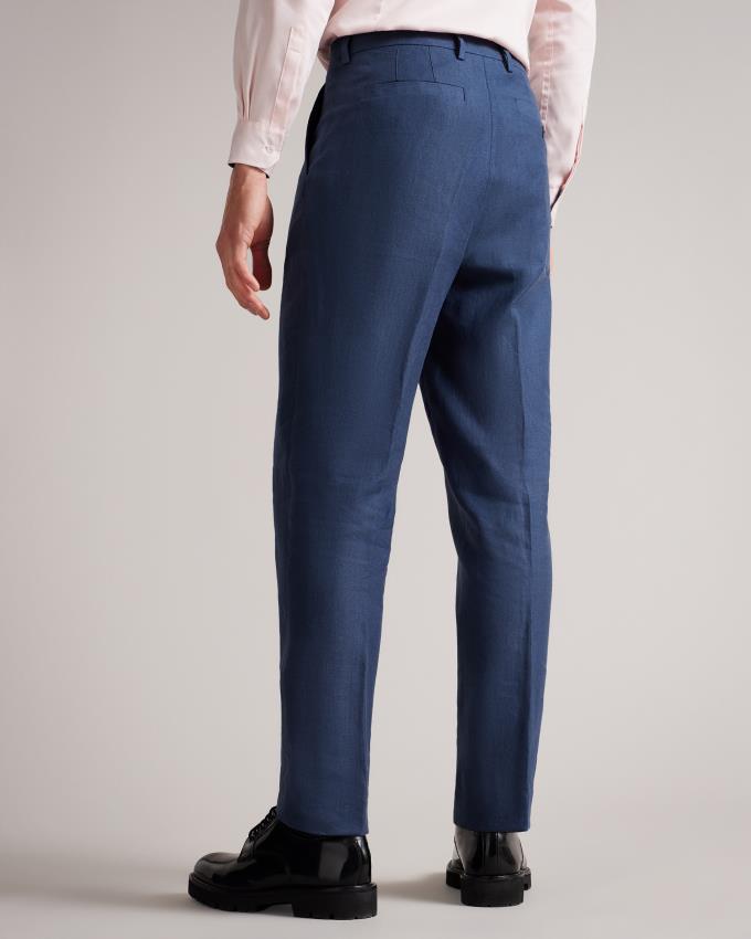 Pantalon Ted Baker Slim Fit Linen Bleu Marine Homme | CMF-27565119